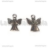 Ciondolo Angelo in metallo argento antico 19x14mm