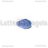 3 Gocce in Vetro sfaccettato Azzurro Fantasia Schizzi 11x8mm