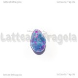 3 Gocce in Vetro sfaccettato Azzurro Fantasia Schizzi 11x8mm
