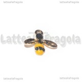 Ciondolo Ape in metallo smaltato con strass 16.5x15mm