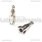 Ciondolo Razzo 3D in metallo argento antico 24x10mm