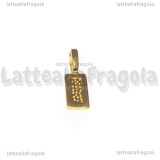 Portapendente da incollare in metallo gold plated 21x7mm