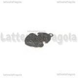 Ciondolo Bimba con Cuore I love Mom in Acciaio Inox 19x13mm