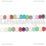 Rondelle mezzocristallo sfaccettato colori opachi misti 4x3mm filo 48cm