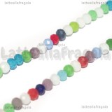 Rondelle mezzocristallo sfaccettato colori opachi misti 4x3mm filo 48cm