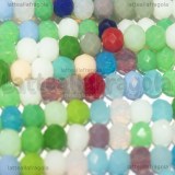 Rondelle mezzocristallo sfaccettato colori opachi misti 4x3mm filo 48cm