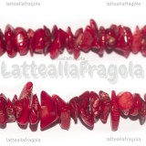 Filo Chips Corallo Rosso sintetico 5-8mm 80cm