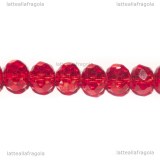 15 Rondelle mezzocristallo sfaccettato Rosso 8x6mm