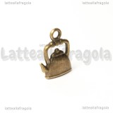 Charm Teiera in metallo color bronzo 20x15mm