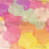 25 Stelline in acrilico colorato fluorescente foro passante 12.5x12.5mm