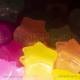 25 Stelline in acrilico colorato fluorescente foro passante 12.5x12.5mm