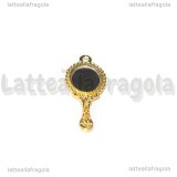 Ciondolo Specchio in metallo gold plated 34x12mm