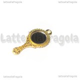Ciondolo Specchio in metallo gold plated 34x12mm