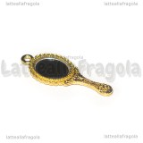 Ciondolo Specchio in metallo gold plated 34x12mm