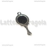 Ciondolo Specchio in metallo argento antico 34x12mm
