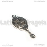 Ciondolo Specchio in metallo argento antico 34x12mm