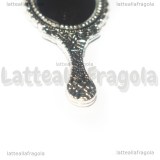 Ciondolo Specchio in metallo argento antico 34x12mm