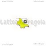 Ciondolo Farfalla in Acciaio Inox smaltato Verde Mela 9x7.5mm