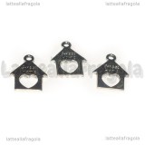 Charm Sweet Home in metallo argento antico 17x12mm