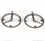 Ciondolo Orologio stile Steampunk in metallo argento antico 35x31mm
