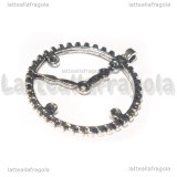Ciondolo Orologio stile Steampunk in metallo argento antico 35x31mm