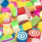 50 Perle in pasta polimerica Fantasia Dolci con foro passante 12x9mm