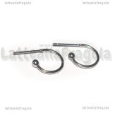 Orecchini a perno Semicerchio in Acciaio Inox 18.5x12.5mm