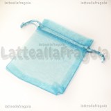 Sacchetto in organza azzurro 7x9cm