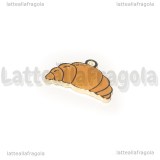 Ciondolo Croissant in metallo dorato smaltato 12x17mm