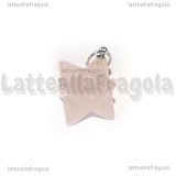 Ciondolo 3D Merkaba in Quarzo Rosa 22x16.5mm