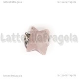 Ciondolo 3D Merkaba in Quarzo Rosa 22x16.5mm