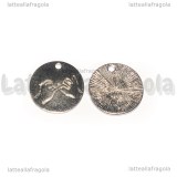 Charm Targhetta Simbolo Promessa in metallo argentato 18mm