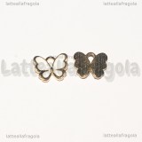 Charm Farfalla in metallo dorato smaltato Bianco 13x11mm