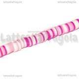 Perle Heishi Toni Rosa in pasta polimerica 6x1mm Filo 40cm circa