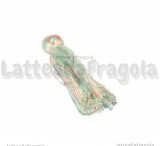 Nappina in filo di cotone multicolor base azzurra 25mm