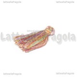 Nappina in filo di cotone multicolor base rosa 25mm