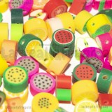 50 Perle in pasta polimerica Fantasia Frutta con foro passante 7-12x8-10x4-5mm