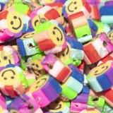 50 Perle in pasta polimerica Fiori Smile con foro passante 9-10.5x4.5mm
