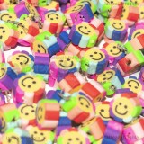 50 Perle in pasta polimerica Fiori Smile con foro passante 9-10.5x4.5mm