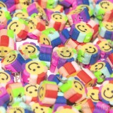 50 Perle in pasta polimerica Fiori Smile con foro passante 9-10.5x4.5mm