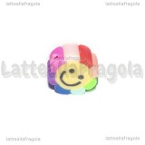 50 Perle in pasta polimerica Fiori Smile con foro passante 9-10.5x4.5mm