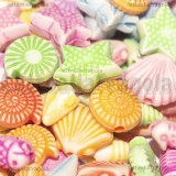 30 Perle in acrilico Fantasia Mare con foro passante 10-15x6-11x4-5mm