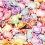 50 Tartarughe in acrilico colori misti con foro passante 10x6mm