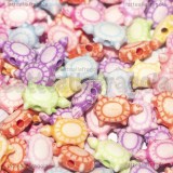 50 Tartarughe in acrilico colori misti con foro passante 10x6mm