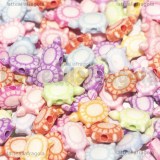 50 Tartarughe in acrilico colori misti con foro passante 10x6mm