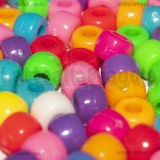30 Perle in acrilico colori misti con foro passante 8.5x6mm