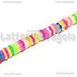 Perle Heishi Fiori colori misti in pasta polimerica 5x1mm Filo 40cm circa