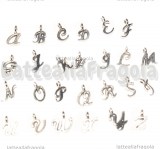 Set Charms Alfabeto in metallo argento antico 26pezzi 9.5x5x1.5mm