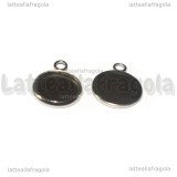 Base tonda in Acciaio Inox per cammeo 12mm