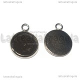 Base tonda in Acciaio Inox per cammeo 12mm